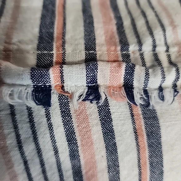 Liz Claiborne XXL Sleeveless Striped Top 55% Linen 45% Cotton - Picture 5 of 6